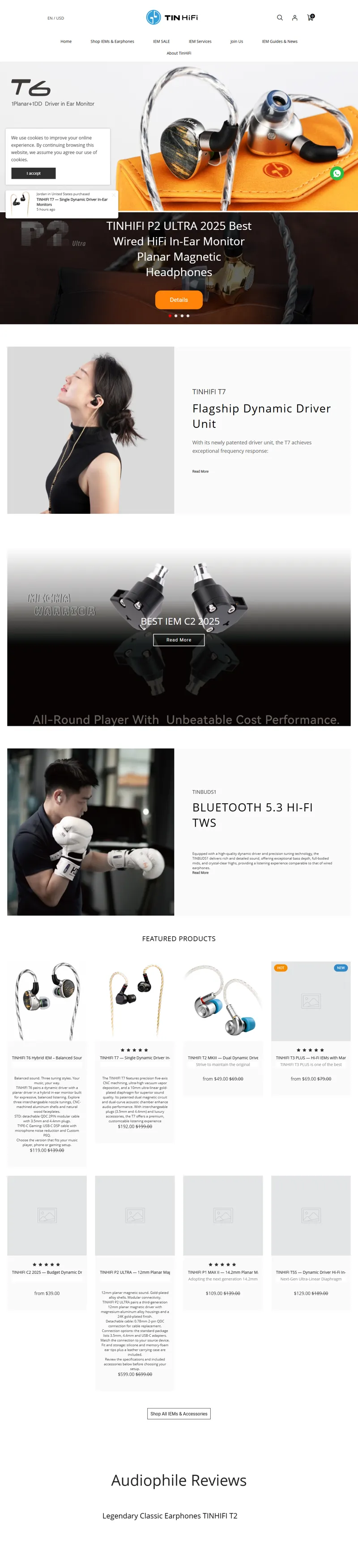 Tinhifi®official Best IEM headphones store 天天动听®官方商店,2023small iem, Best Wireless Bluetooth Earbuds,Headphones & IEM's,Best In-Ear Monitors,best budget wireless iems,best headphones for music,best headphones wireless,Best in-ear 网页长截图